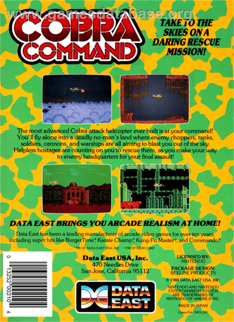 Cobra-Command - Nintendo NES - Artwork - Box Back