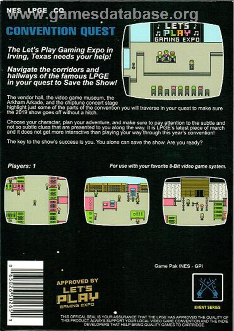 Convention Quest - Nintendo NES - Artwork - Box Back