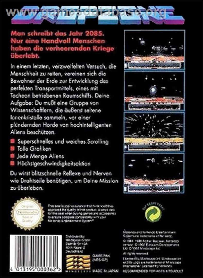 Dropzone - Nintendo NES - Artwork - Box Back