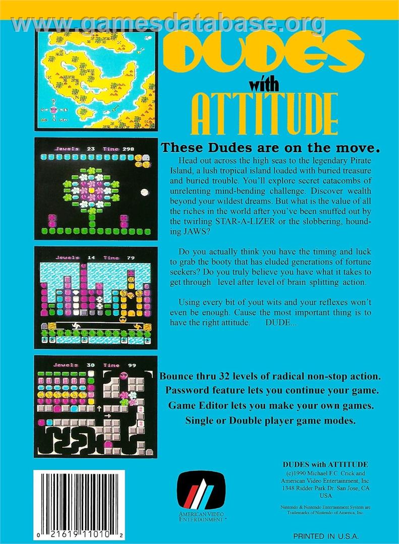 Dudes With Attitude - Nintendo NES - Artwork - Box Back