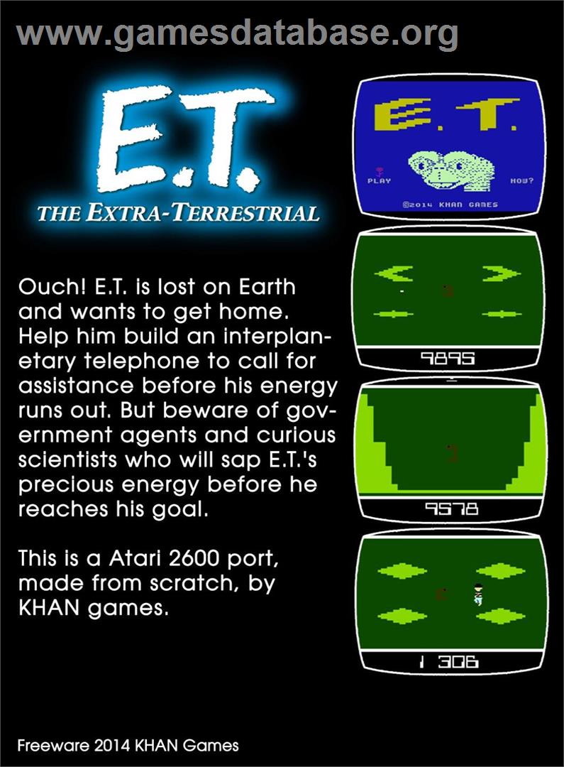 E.T. - The Extra Terrestrial - Nintendo NES - Artwork - Box Back