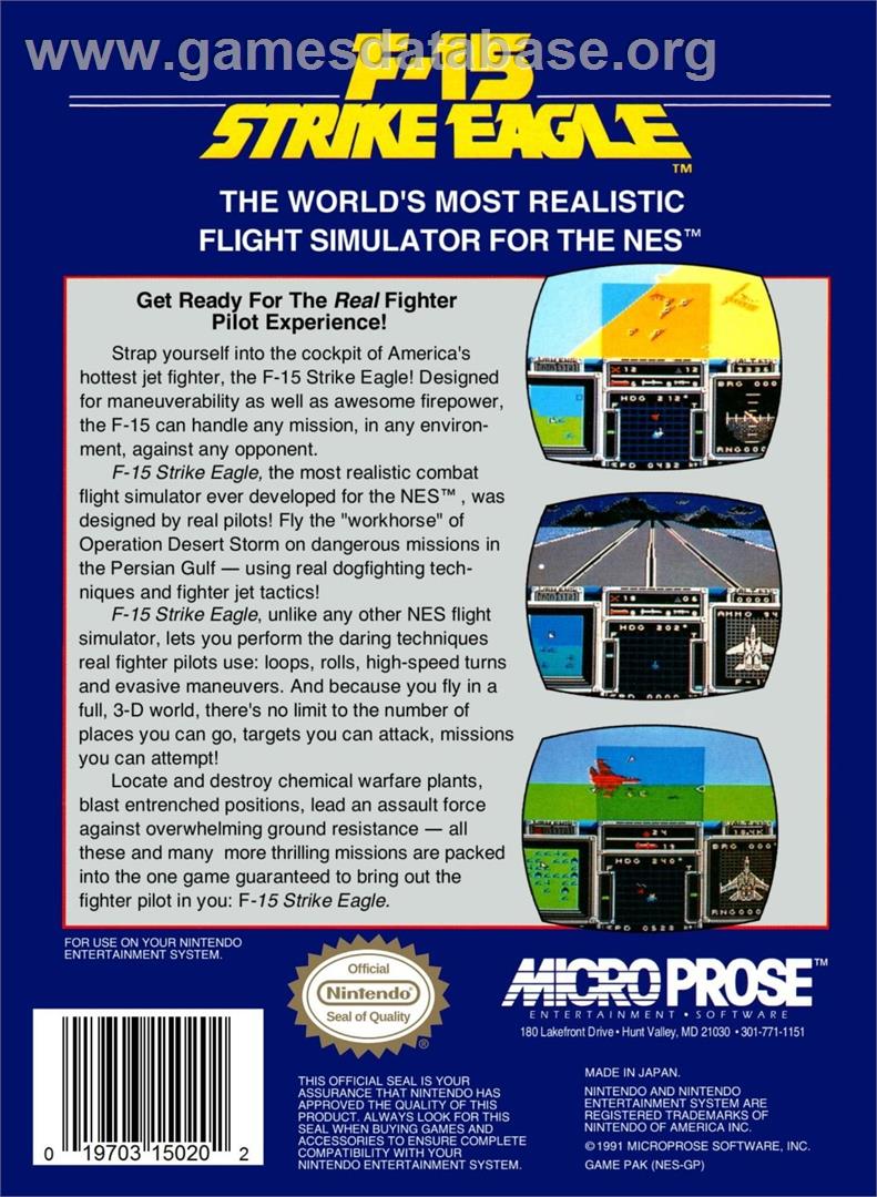 F-15 Strike Eagle - Nintendo NES - Artwork - Box Back