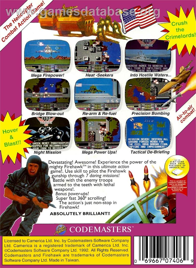 Fire Hawk - Nintendo NES - Artwork - Box Back
