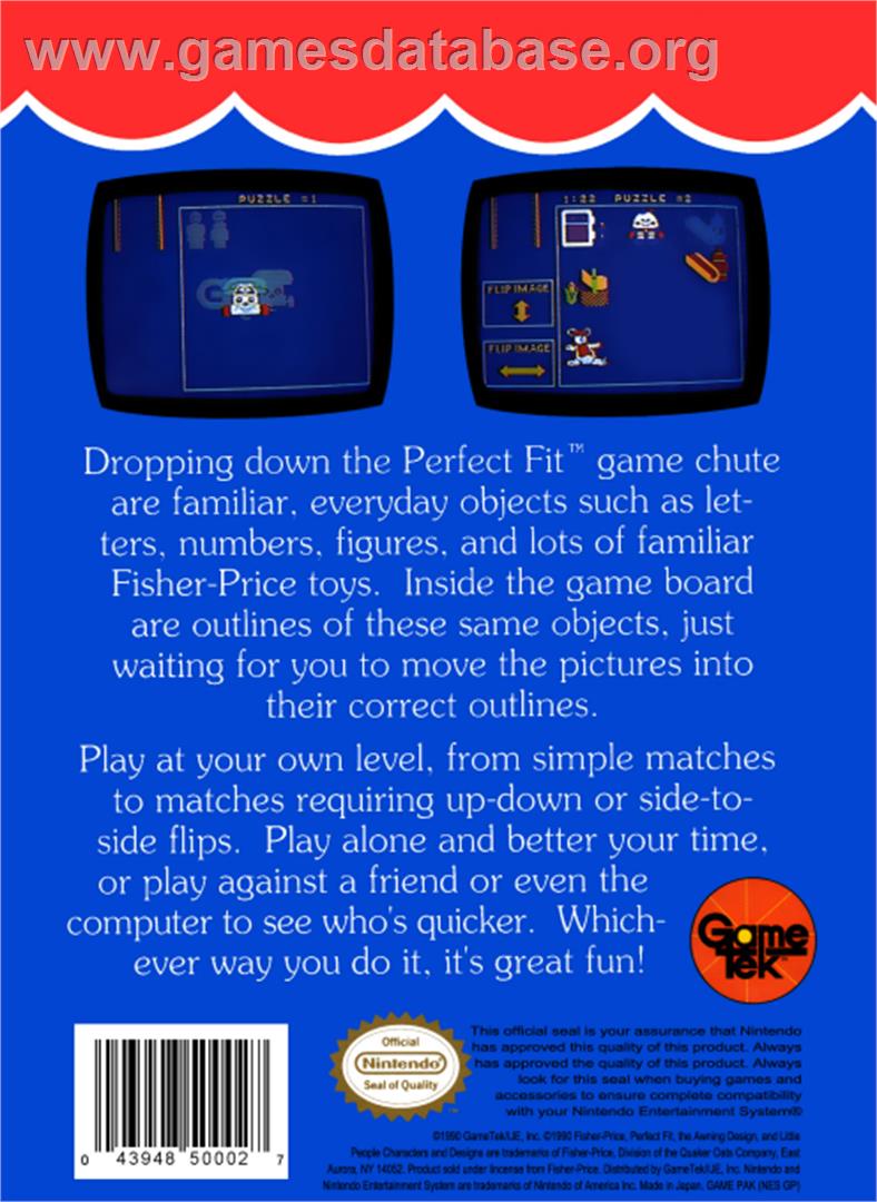 Fisher-Price: Perfect Fit - Nintendo NES - Artwork - Box Back