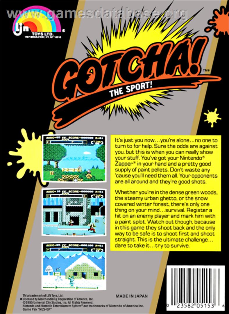 Gotcha! The Sport - Nintendo NES - Artwork - Box Back