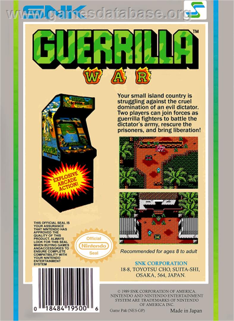 Guerrilla War - Nintendo NES - Artwork - Box Back