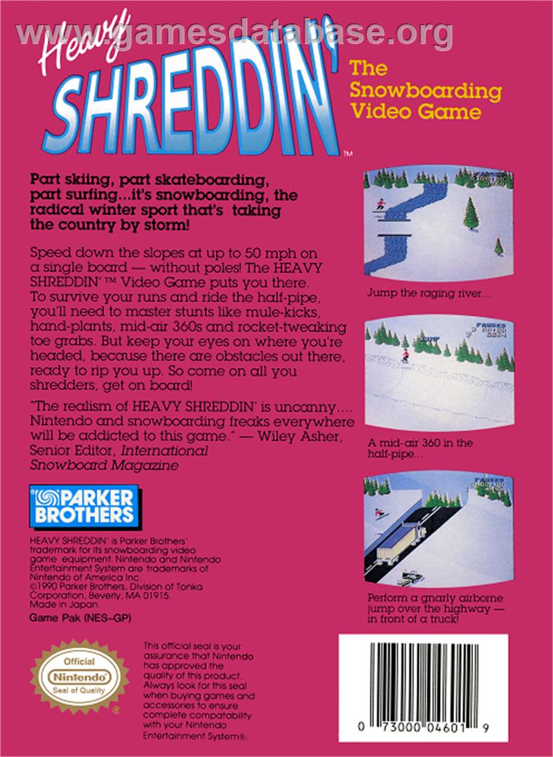 Heavy Shreddin' - Nintendo NES - Artwork - Box Back