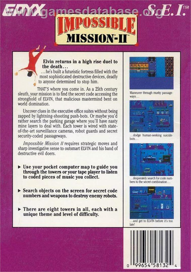 Impossible Mission 2 - Nintendo NES - Artwork - Box Back