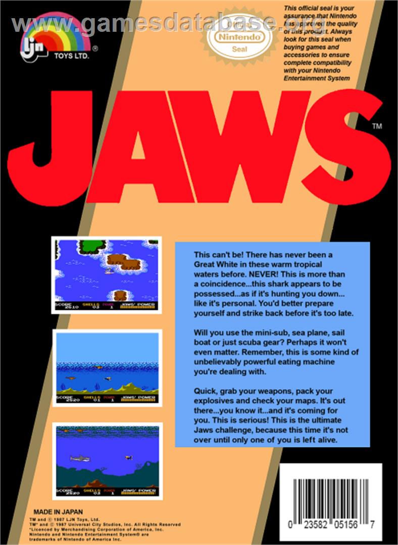 Jaws - Nintendo NES - Artwork - Box Back