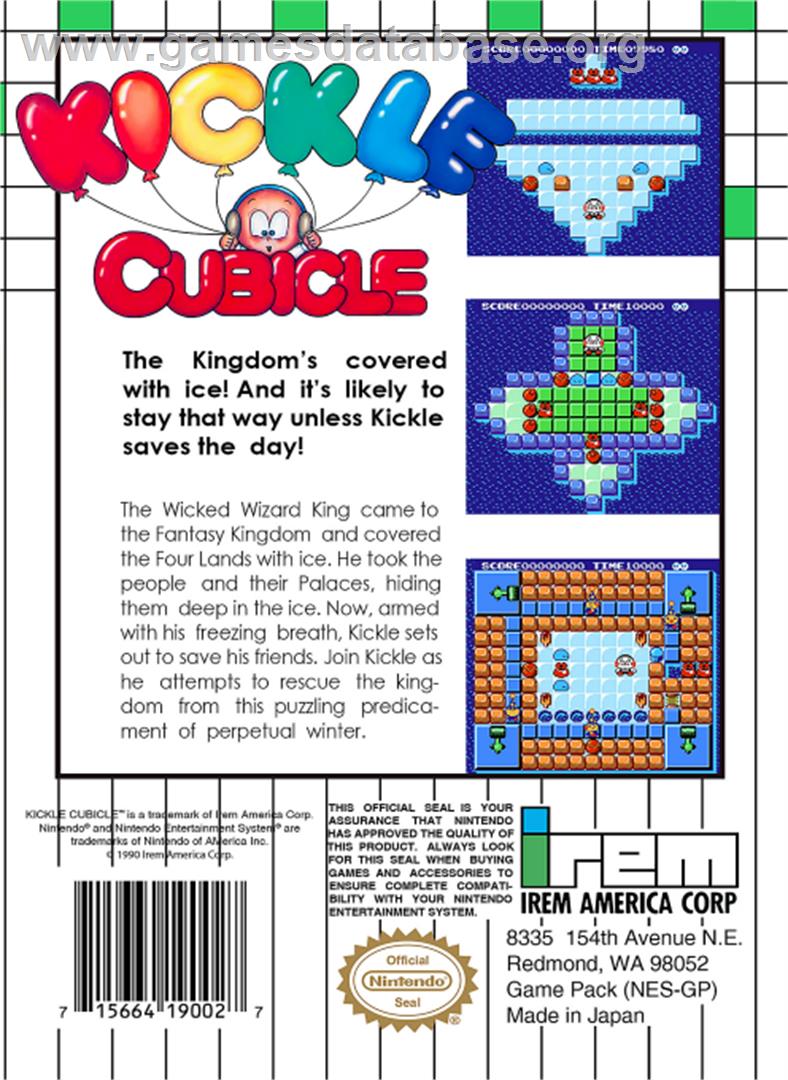 Kickle Cubicle - Nintendo NES - Artwork - Box Back
