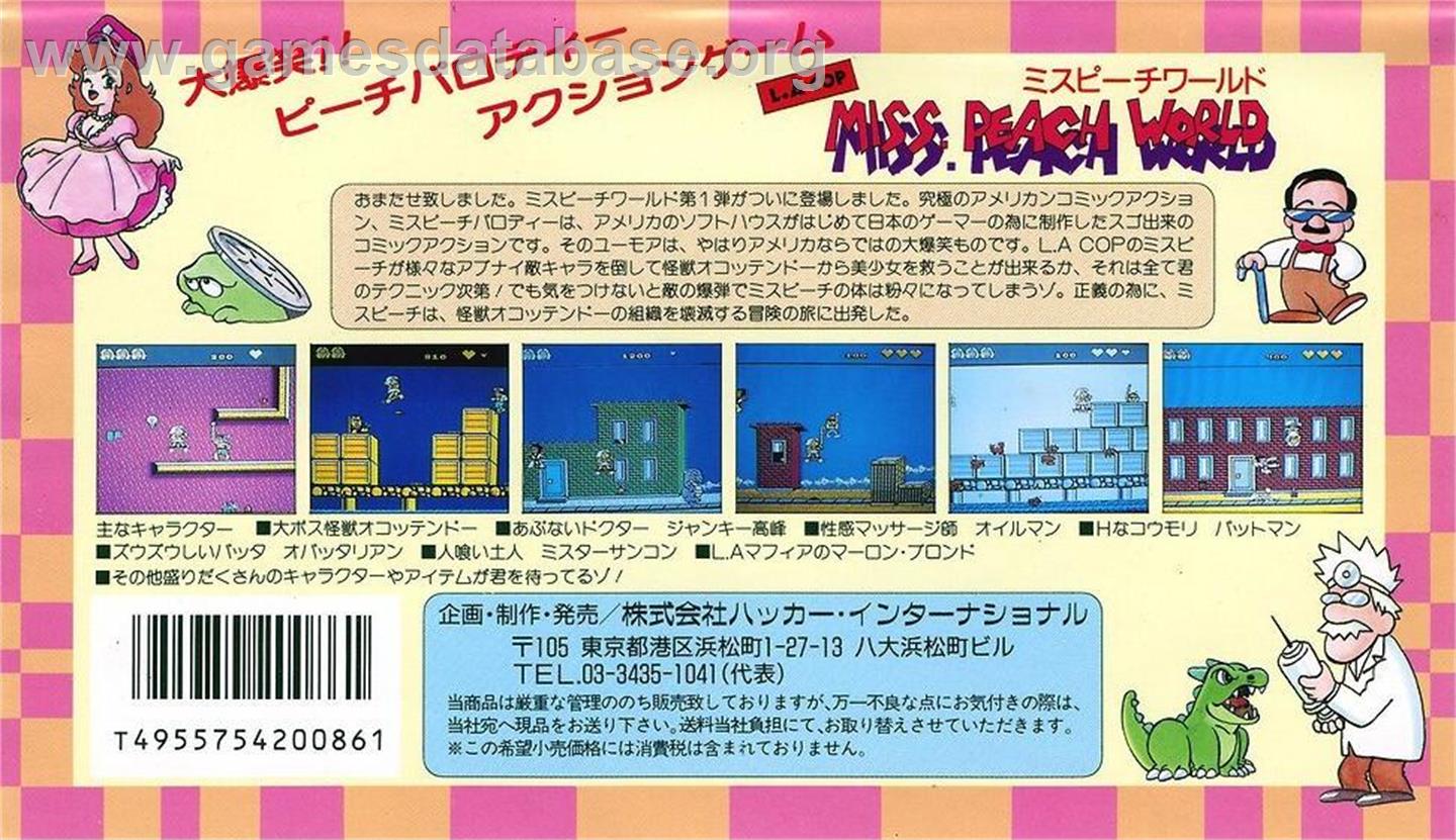 L.a Cop - Miss. Peach World - Nintendo NES - Artwork - Box Back
