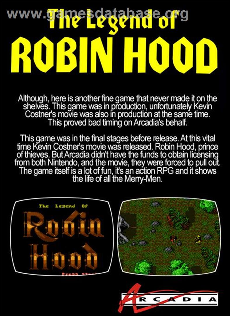 Legend Of Robin Hood, The - Nintendo NES - Artwork - Box Back