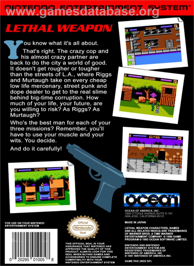 Lethal Weapon - Nintendo NES - Artwork - Box Back