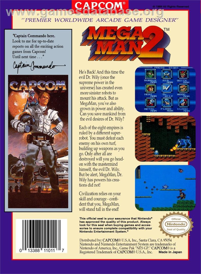 Mega Man 2 - Nintendo NES - Artwork - Box Back