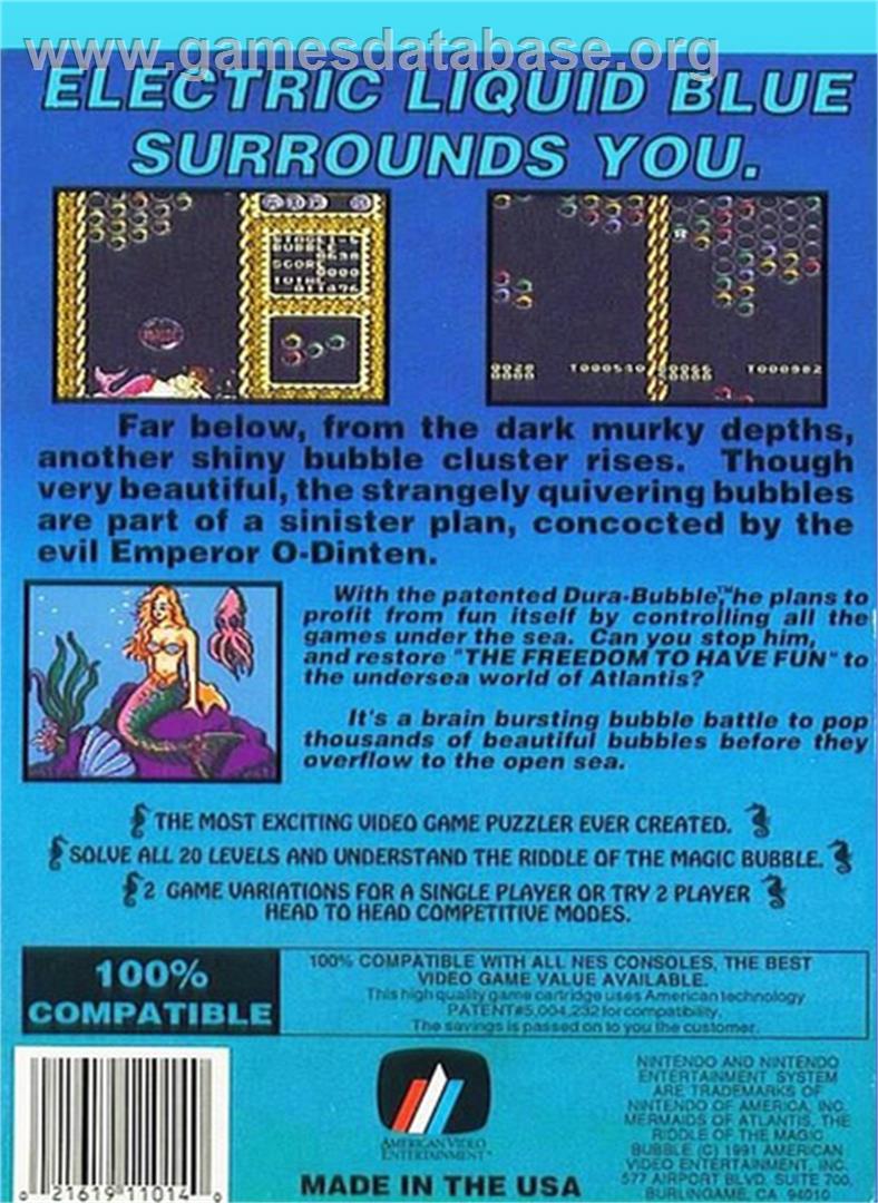 Mermaids of Atlantis: A Riddle of a Magic Bubble - Nintendo NES - Artwork - Box Back