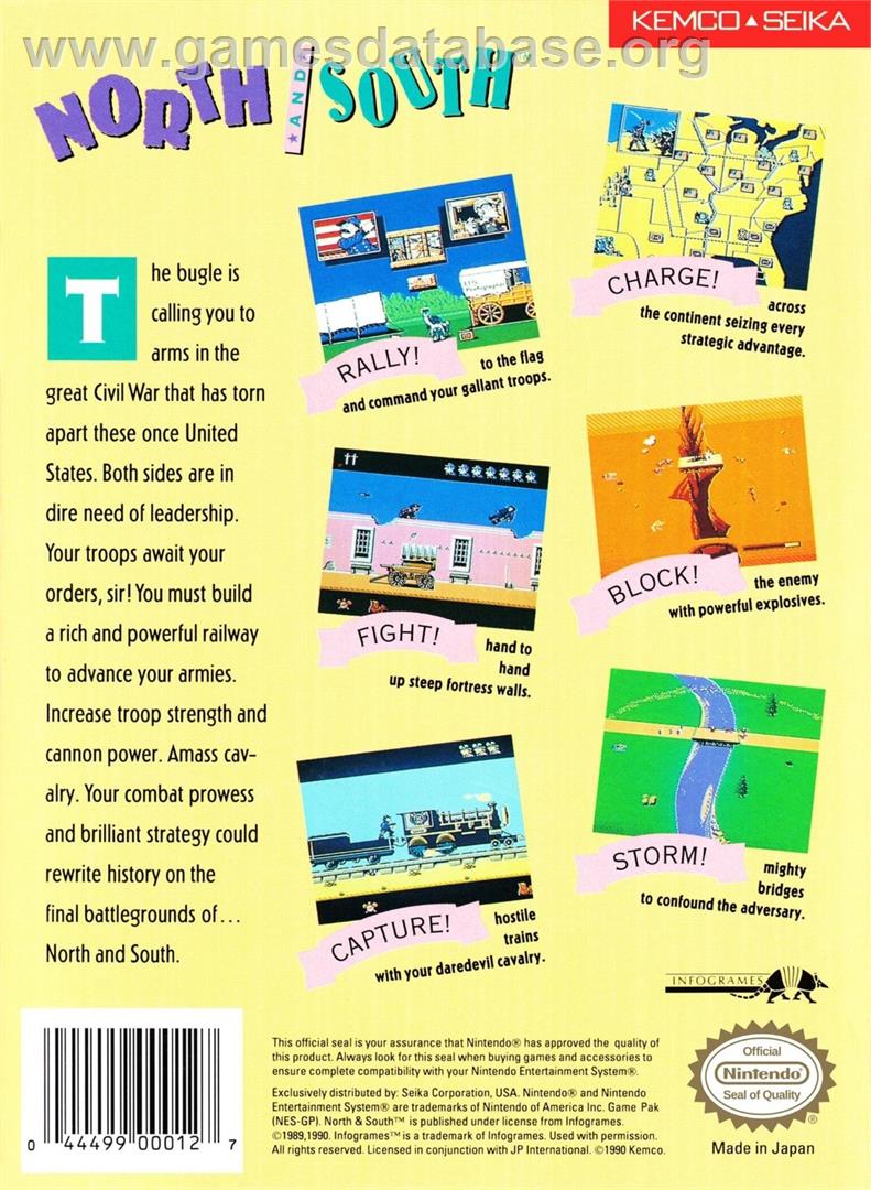 North And South - Nintendo NES - Artwork - Box Back