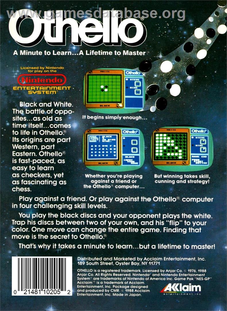 Othello - Nintendo NES - Artwork - Box Back