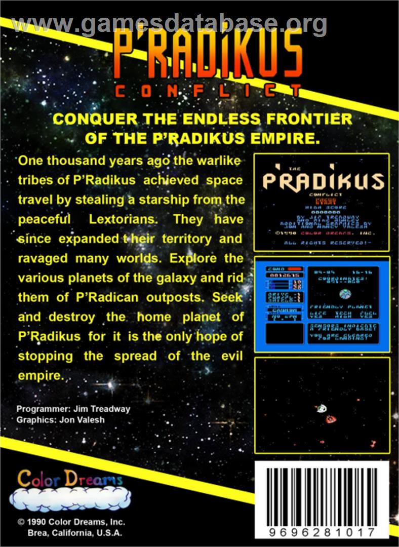 P'radikus Conflict - Nintendo NES - Artwork - Box Back