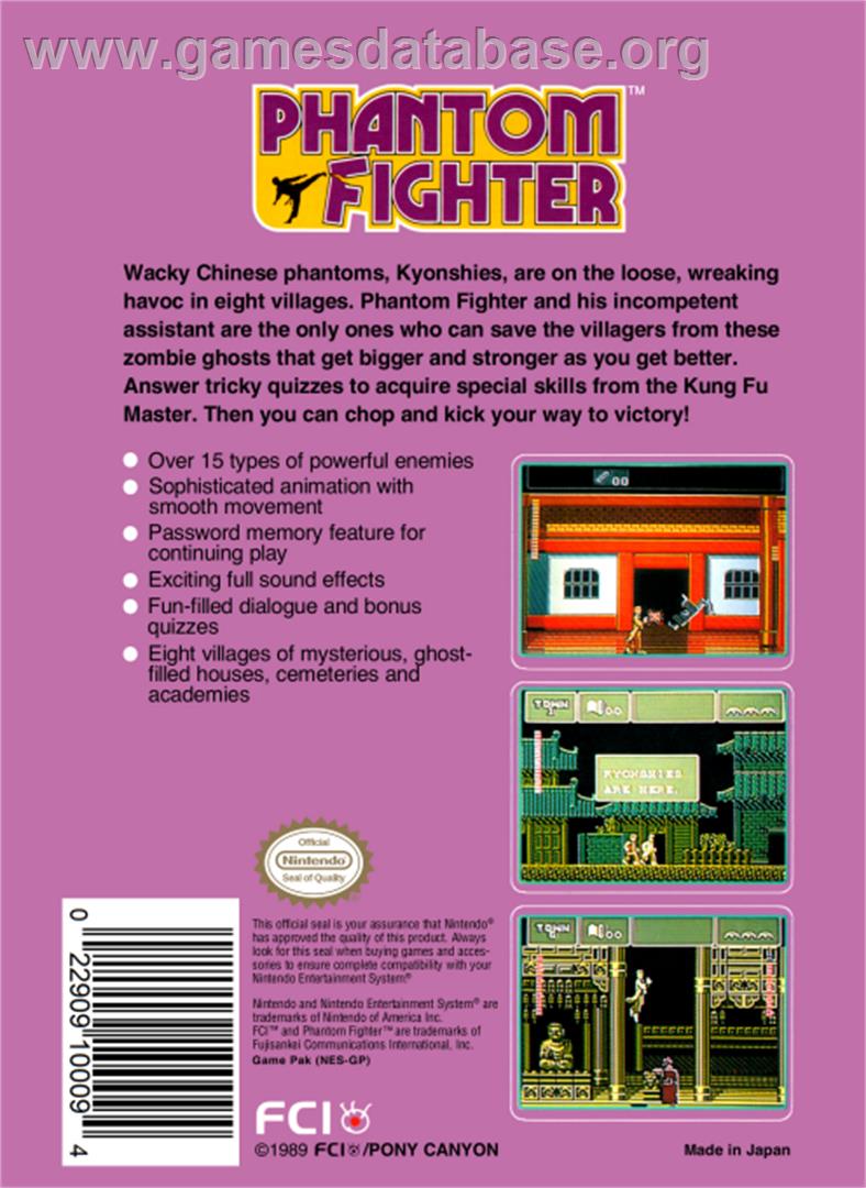 Phantom Fighter - Nintendo NES - Artwork - Box Back