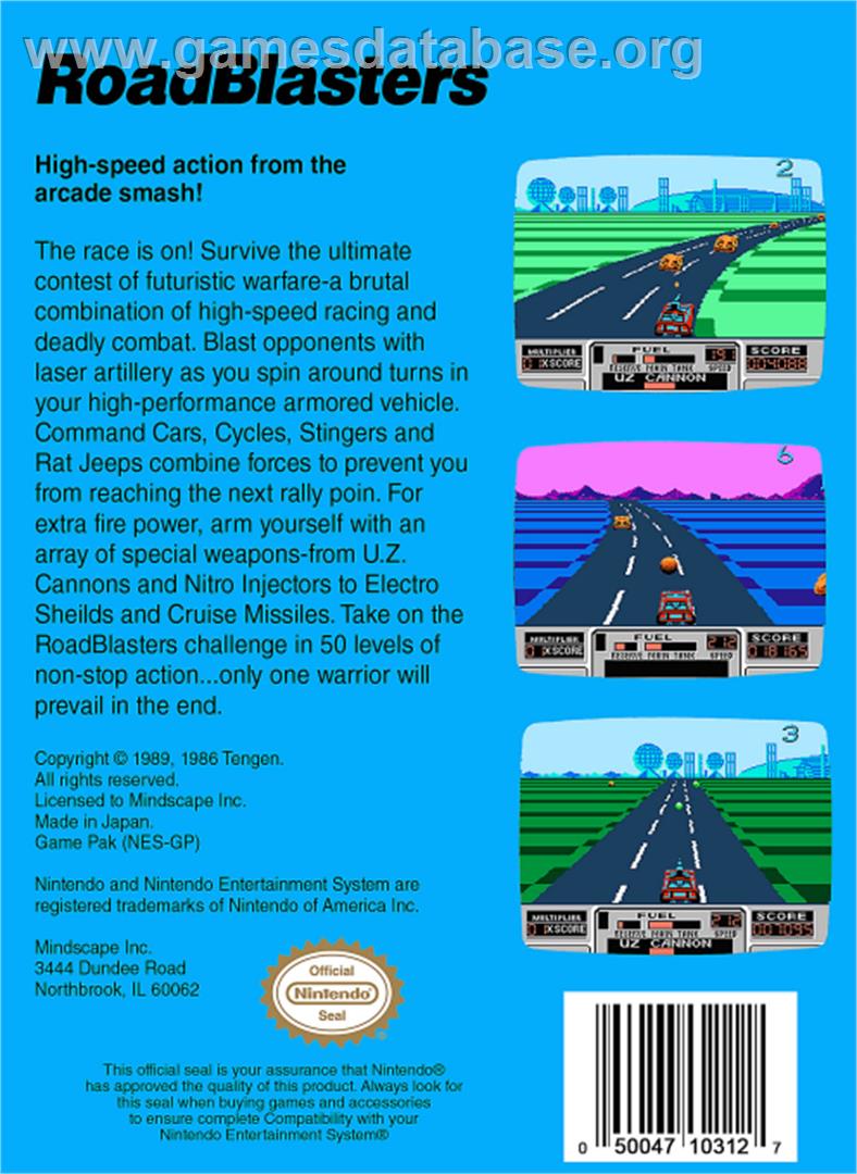 Road Blasters - Nintendo NES - Artwork - Box Back