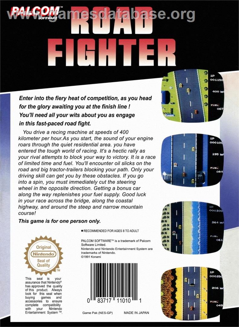 Road Fighter - Nintendo NES - Artwork - Box Back