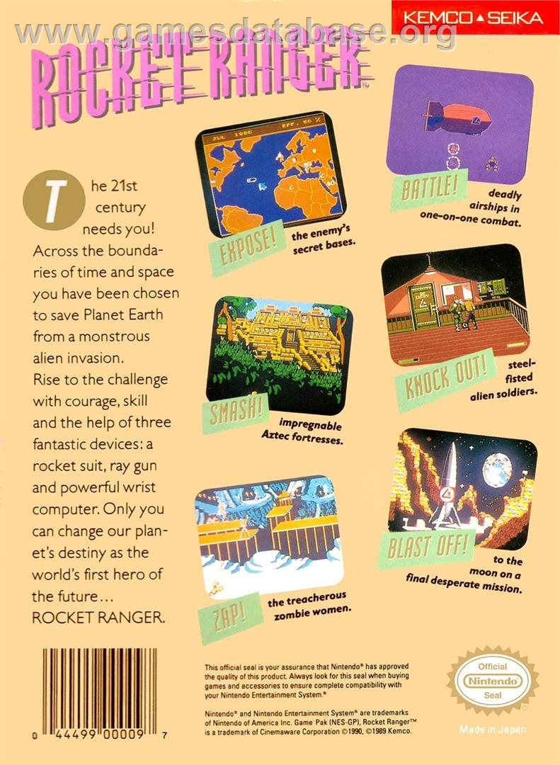 Rocket Ranger - Nintendo NES - Artwork - Box Back