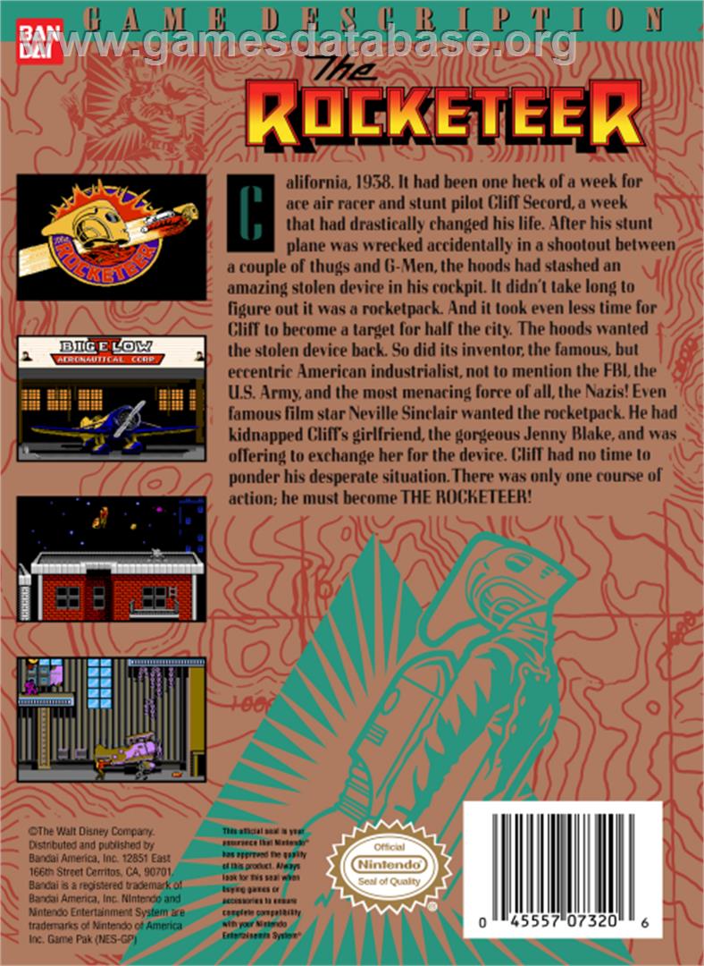 Rocketeer - Nintendo NES - Artwork - Box Back