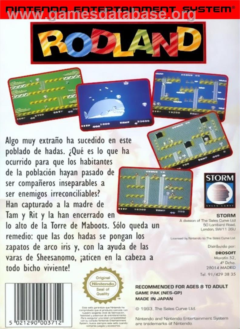 Rod Land - Nintendo NES - Artwork - Box Back