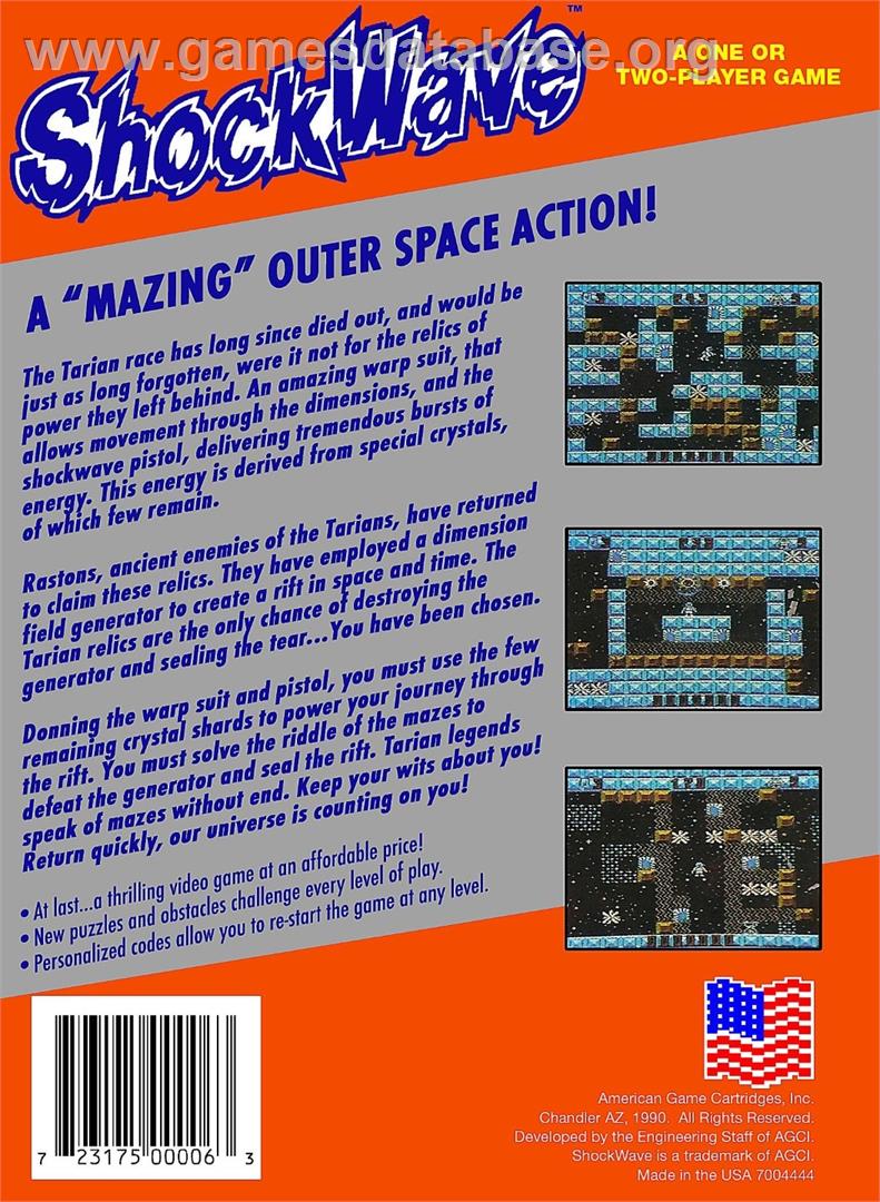 Shockwave - Nintendo NES - Artwork - Box Back