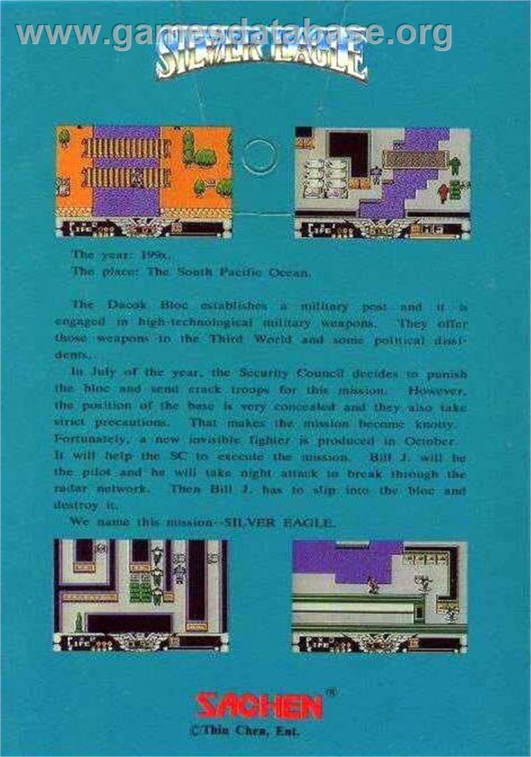 Silver Eagle - Nintendo NES - Artwork - Box Back