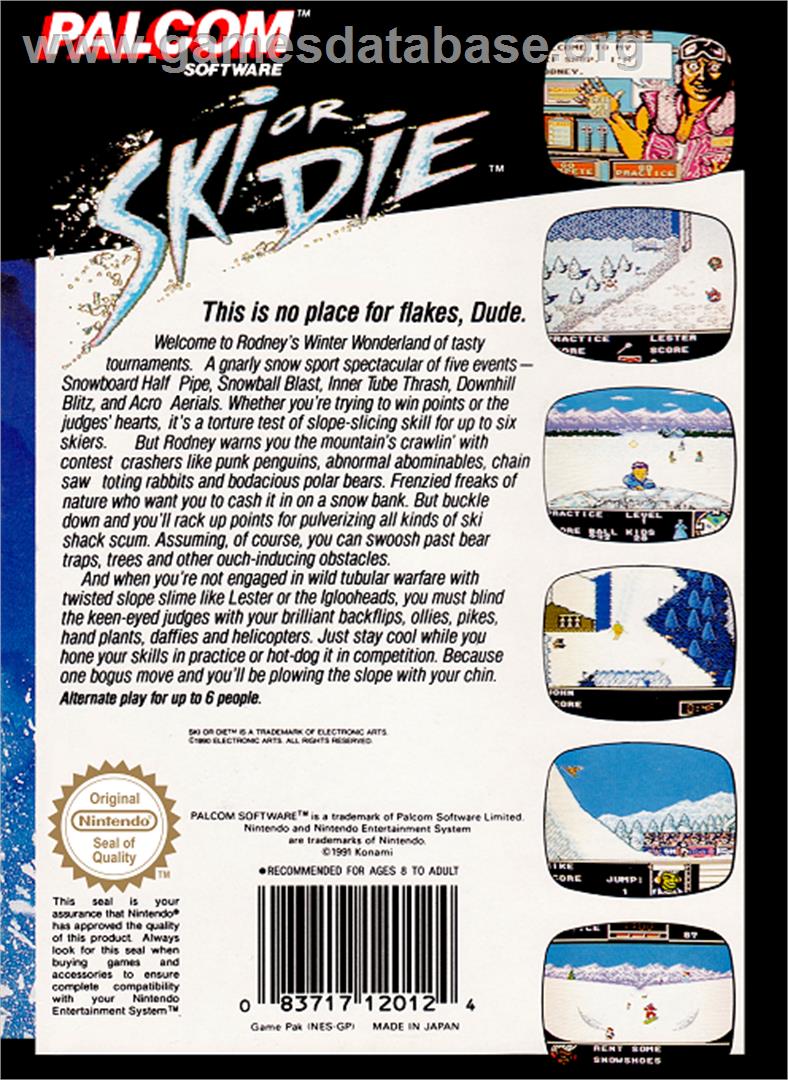 Ski or Die - Nintendo NES - Artwork - Box Back