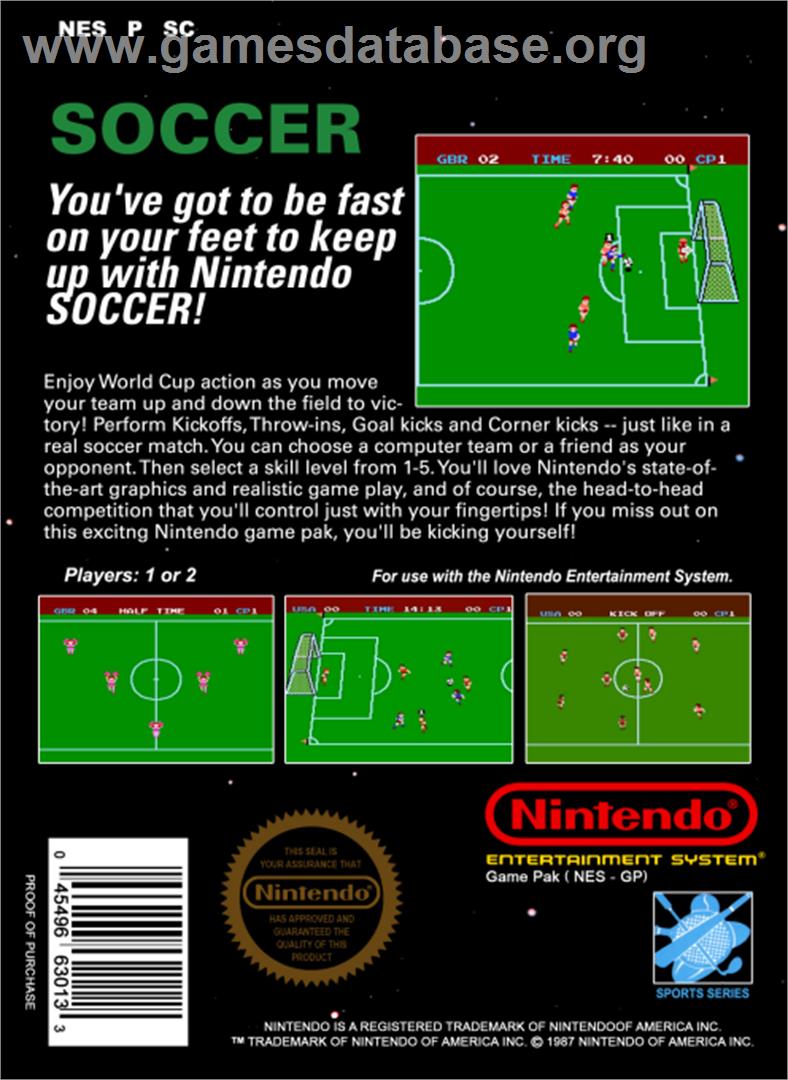 Soccer - Nintendo NES - Artwork - Box Back