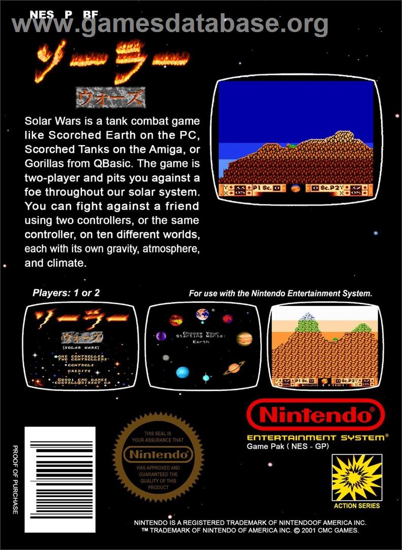 Solar Wars - Nintendo NES - Artwork - Box Back