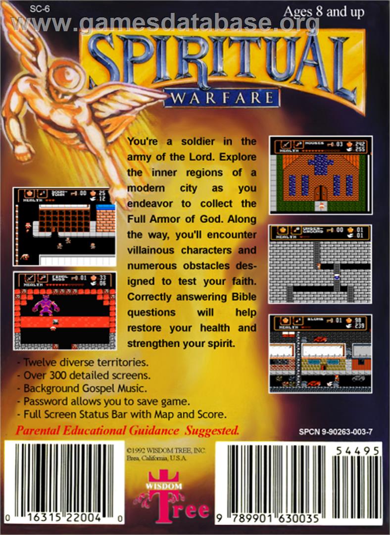 Spiritual Warfare - Nintendo NES - Artwork - Box Back