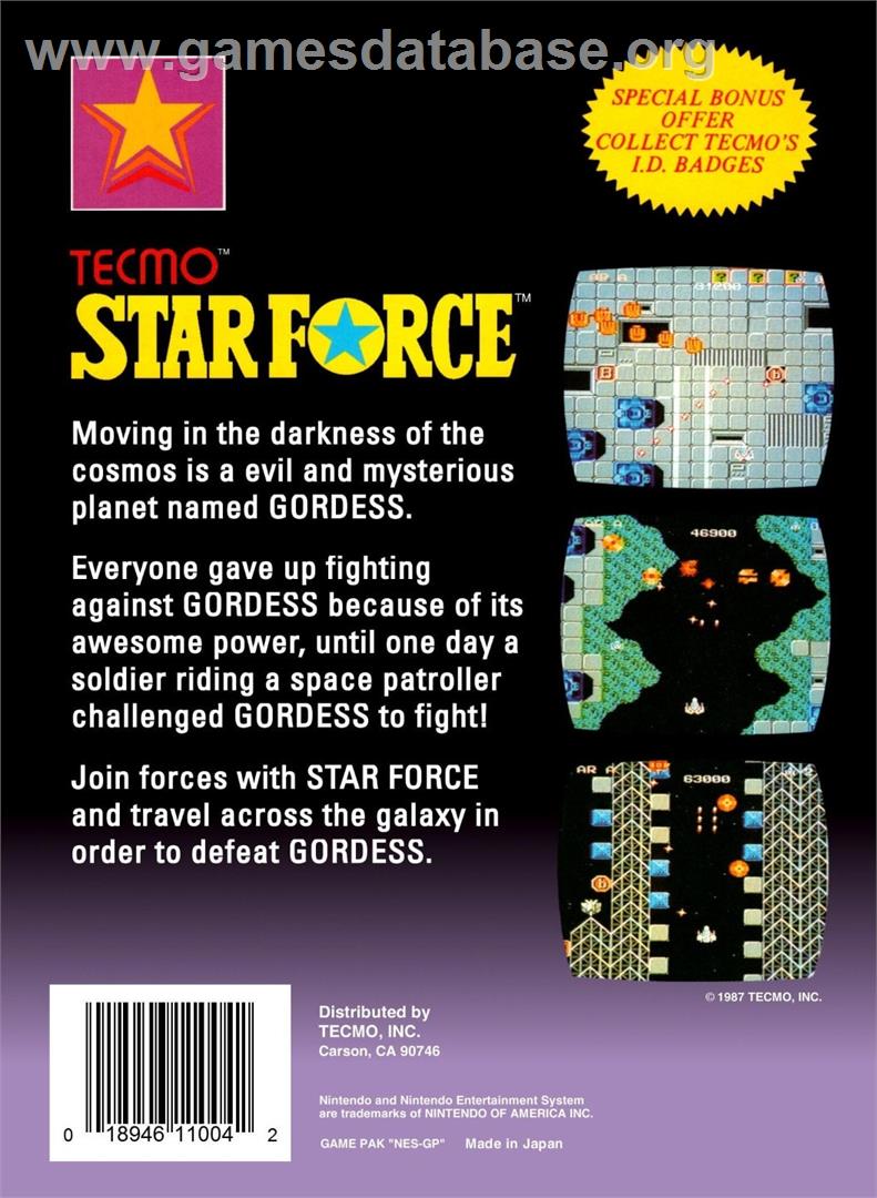 Star Force - Nintendo NES - Artwork - Box Back