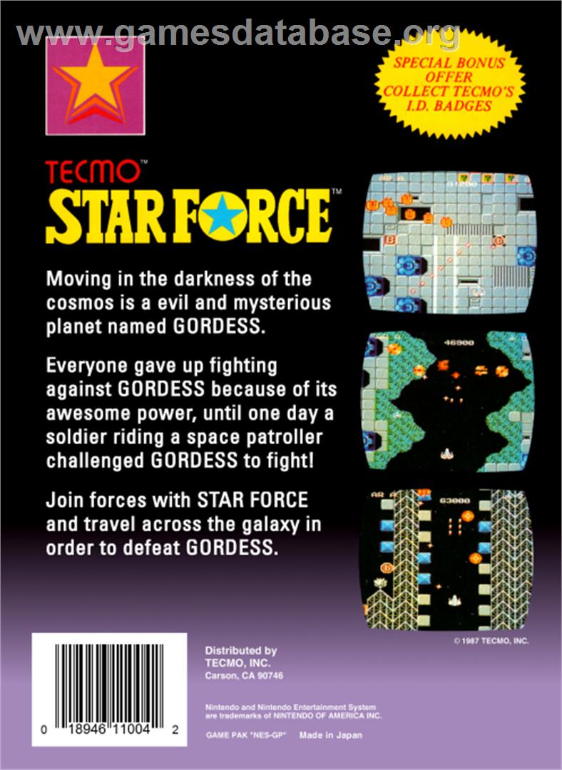 Star Force - Nintendo NES - Artwork - Box Back