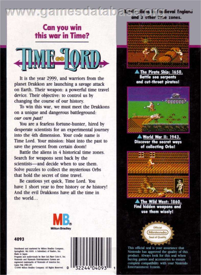 Time Lord - Nintendo NES - Artwork - Box Back