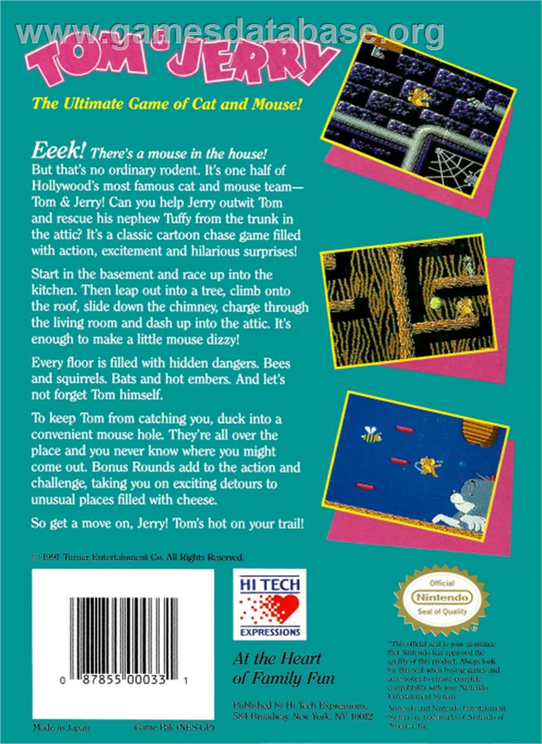 Tom & Jerry: The Ultimate Game of Cat and Mouse - Nintendo NES - Artwork - Box Back