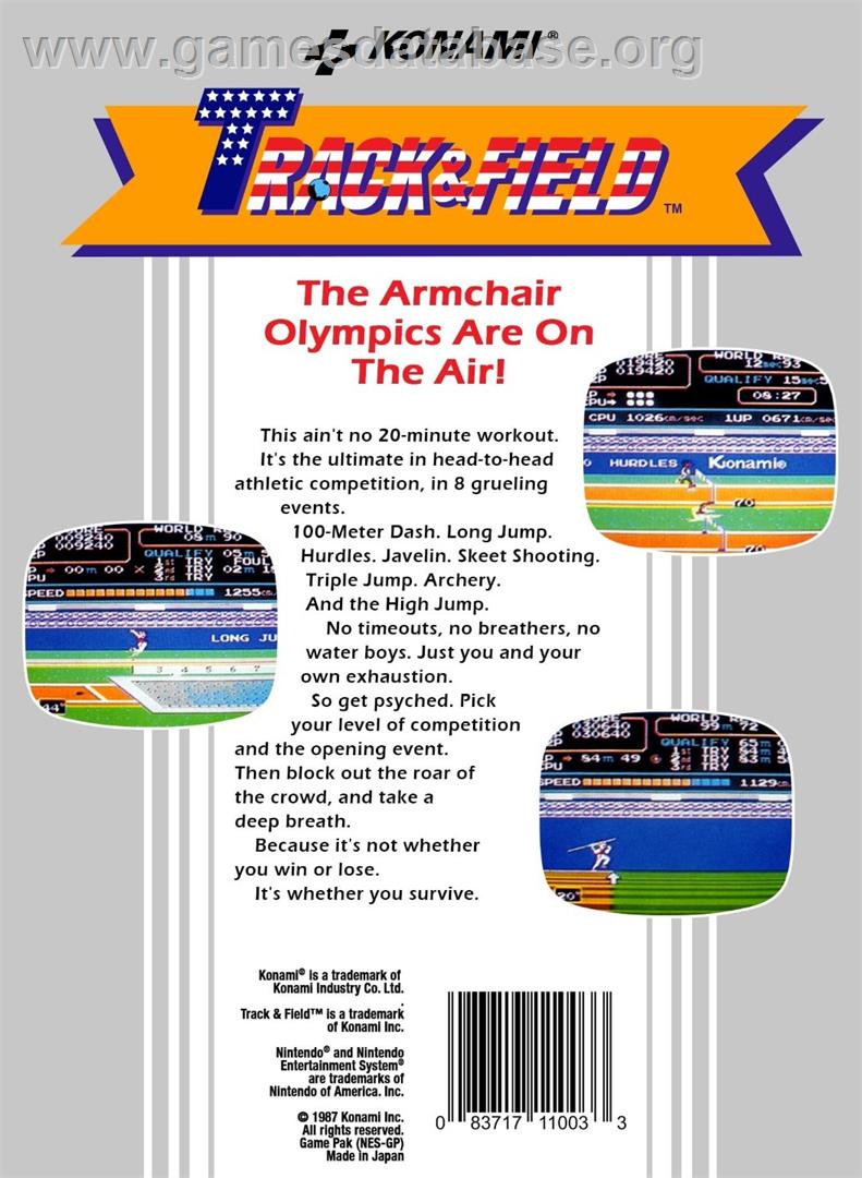 Track And Field - Nintendo NES - Artwork - Box Back