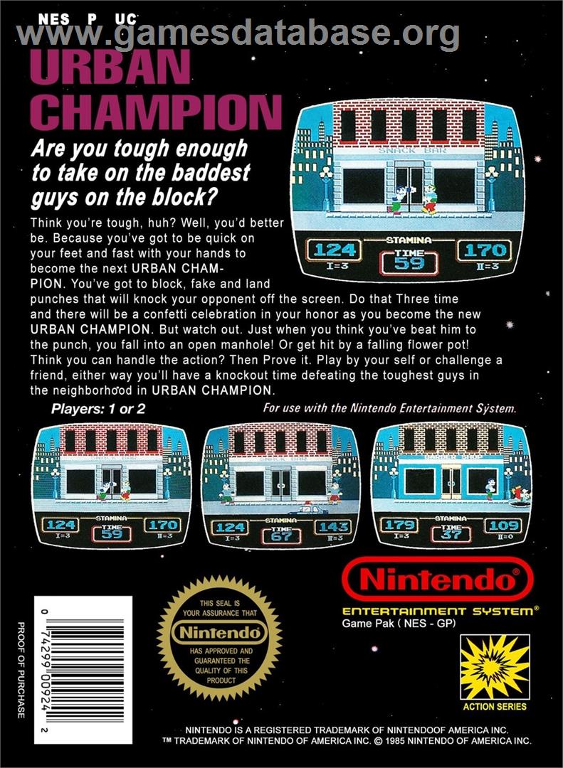Urban Champion - Nintendo NES - Artwork - Box Back