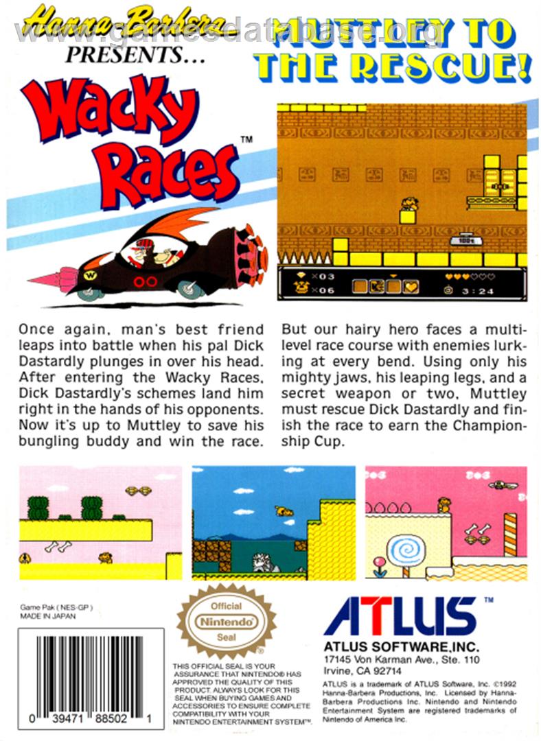Wacky Races - Nintendo NES - Artwork - Box Back