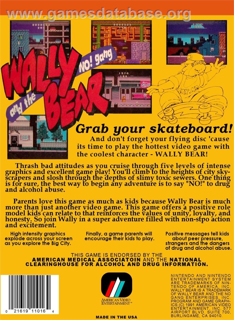 Wally Bear And The No! Gang - Nintendo NES - Artwork - Box Back