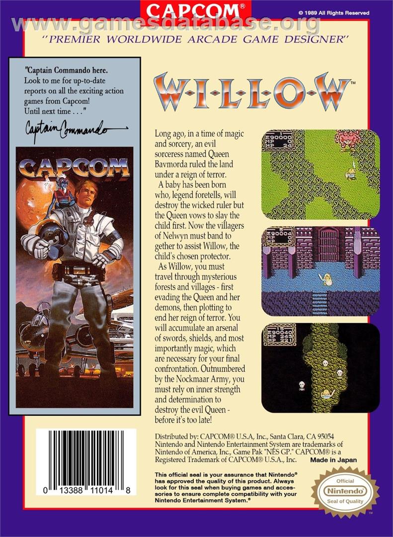 Willow - Nintendo NES - Artwork - Box Back