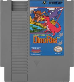 Cartridge artwork for Adventures of Dino-Riki on the Nintendo NES.