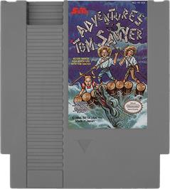 Cartridge artwork for Adventures of Tom Sawyer on the Nintendo NES.