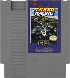 Cartridge artwork for Al Unser Jr. Turbo Racing on the Nintendo NES.