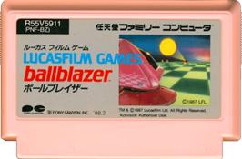 Cartridge artwork for Ballblazer on the Nintendo NES.