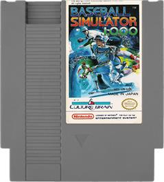 Cartridge artwork for Baseball Simulator 1.000 on the Nintendo NES.