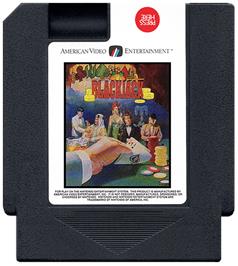 Cartridge artwork for Blackjack on the Nintendo NES.