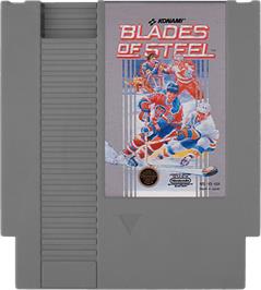 Cartridge artwork for Blades of Steel on the Nintendo NES.
